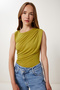 Drapeli Sandy Knitted Blouse Oil Green Lzv0013 - 2