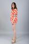 Voal Short Shirt Orange Geometric - 2
