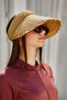 Visor Straw Hat with Fringe Detail Sunscreen Visor Rş-2110 Mink - 5