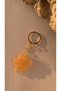 Pearlescent Orange Color Clover Shape Gold Accessory Keychain Handmade Epoxy Gift - 7