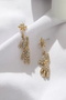 Women's Earrings Special Series Imported Full Zircon Stone Pole Star Dangle Teddy Earrings - 3