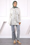 Khaki Stone Detailed Striped Tunic - 2