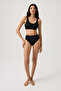 Black High Waist Bikini Bottom Sporty Bottom - 5