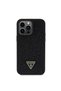 iPhone 14 Pro Max Compatible Case Guess Licensed Stoned Back Surface Triangle Logo Cover Black - 2