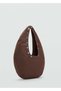 Oval Shoulder Bag with Staple Detail