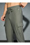 Solid Regular Fit Cargo Joggers with Drawstring - 4