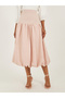 High Rise Balloon Hem A-Line Midi Skirt - 2