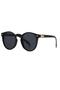 Black Round Frame Sunglasses – Unisex Retro Model with Gold Detail - 4
