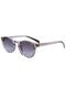 Round Sunglasses with Transparent Gray Frame and Purple Glass – Unisex Retro Model - 4
