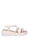 B121 Women's Genuine Leather Flat Sandals Cream