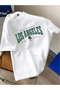 Unisex Los Angeles Special Printed Oversized Crew Neck T-Shirt