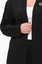 Plus Size Women's Summer Springwear Wrinkled Fabric Black Pants Cardigan Mother's Twin Set - 4