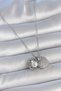 316L Steel Silver Color Chain Zircon Stone Opening Pearl Heart Model Women's Necklace