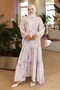 Patterned Hijab Dress Pink 560