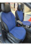 Blue Color Linen Pocket & Sweat-Proof Auto Seat Cushion Set (Front Back Full Set) 7 Pieces Universal - 3