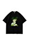 Iced Mojito Printed Oversize Unisex Black Tshirt