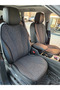 Black Gray Linen Pocket & Sweat-Proof Auto Seat Cushion Set (Front Back Full Set) 7 Pieces Universal - 2