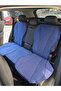 Blue Color Linen Pocket & Sweat-Proof Auto Seat Cushion Set (Front Back Full Set) 7 Pieces Universal - 5