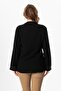 Long Sleeve Ibiza Embroidered Women's Muslin Summer Tshirt Black Syh - 2