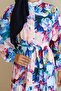 Patterned Hijab Dress Cobalt Blue 564 - 3
