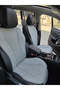 Gray Color Linen Pocket & Sweat-Proof Auto Seat Cushion Set (Front Back Full Set) 7 Pieces Universal - 4