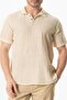 Short Sleeve Polo Neck Muslin Summer Tshirt Beige Beige - 3