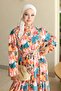 Patterned Hijab Dress Orange 564 - 2