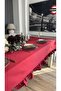 Aura Liquid-Proof Ruffled Burgundy Tablecloth - 3