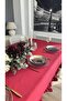 Aura Liquid-Proof Ruffled Burgundy Tablecloth - 2