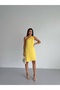 Women's Yellow Ayrobin Fabric One Shoulder Dress - 3