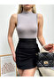 Women's Gray Turtleneck Tank Top - 3