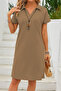 Women's Short Sleeve V-Neck Wrap Dress – Comfortable Fit Summer Model