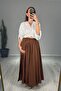 Seersucker Lined Long Skirt with Pockets - 5