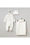 James 3-Piece Organic Hospital Discharge Set with Ribbed Detail 100% Cotton Newborn Baby Boy - 6