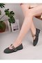 Women's Bitter Brown Daily Ballerina Strap Adjustable Buckle Tweed Fabric Lightweight Comfortable Shoes