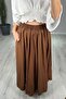 Seersucker Lined Long Skirt with Pockets - 3