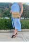 Hand Knitted Covered Straw Women's Clutch Hand Bag - 2