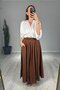 Seersucker Lined Long Skirt with Pockets - 7