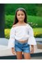 Girls' Cotton Linen Fabric Sleeves Spanish Blouse