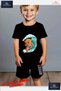 Children's Unisex “Bear Sorted Sorf“ Special Printed Crew Neck T-Shirt - Shorts Set - 2