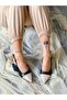 Cinderella Black Leather Gold Detail 5 cm Heel Sandals - 5