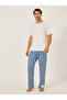 Minimal Printed T-Shirt and Striped Badge Detail Pyjama Set