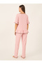 Ruffle Trim Contrast Stitch Top and Pyjama Set - 5