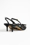 Women's Genuine Leather Heeled Shoes Black - 3
