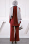 Burgundy Beaded Tunic Trouser Suit - 3