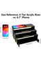 Acrylic Display Riser,4.3mm Heavy Duty Crystal Display Stand Shelf, 4 Pack (Black) - 2