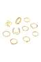 10-Piece Gold-Tone Minimalist Ring Set