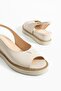 Women's Genuine Leather Wedge Heel Shoes Cream - 4