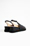 Women's genuine leather platform heel shoes black - 4