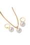 Elegant Pearl Pendant Necklace & Earrings Set